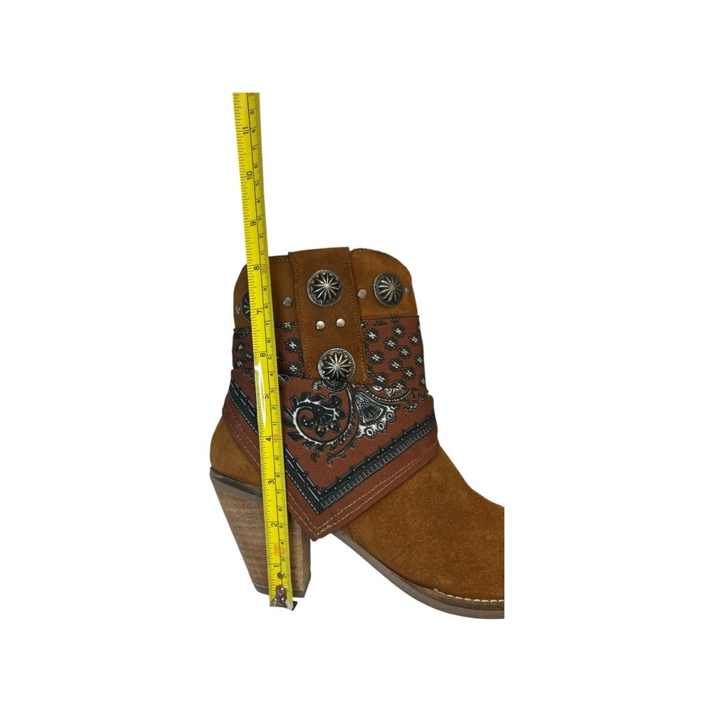 Dingo Bandida Brown Leather Boot Beaded W/Material Womens 8.5 Very Minimal Wear - Picture 8 of 8